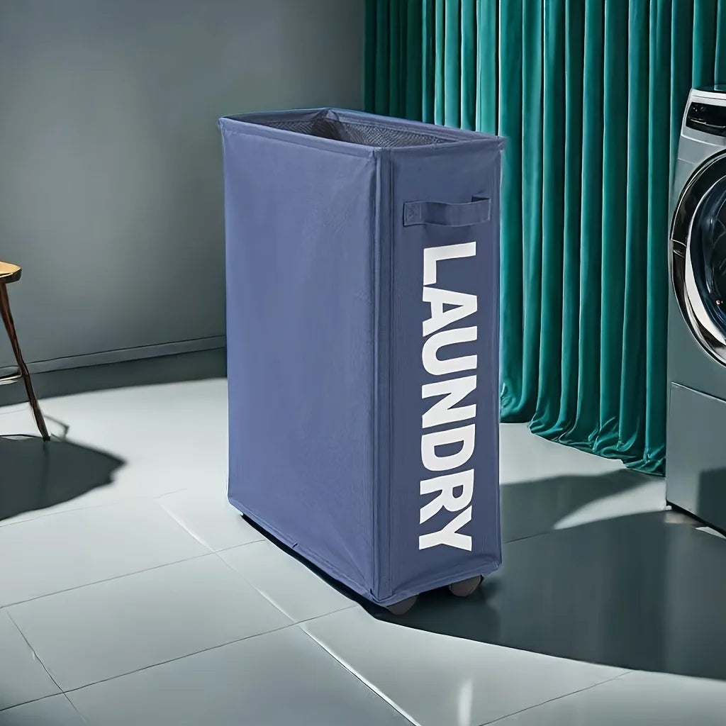 Large Capacity Foldable Laundry Hamper with Wheels - Multi-Functional Storage Basket for Dorm, Home, Gym | Durable Oxford Cloth