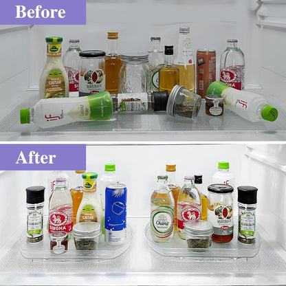 360° Rotating Lazy Susan Turntable Organizer - Versatile 11.8" x 8.7" Rectangular Storage Solution for Refrigerator, Cabinet, Pantry, and Kitchen Countertop