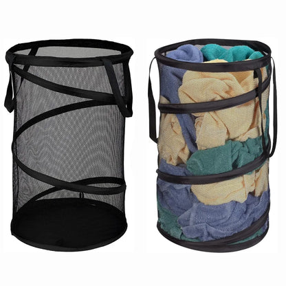 Mesh Popup Laundry Hamper Collapsible Laundry Basket Extra Large Capacity Foldable Clothing Storage Basket with Handles