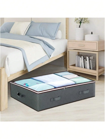 Under Bed Storage Container Organizer Large Capacity under Bed Clothes Storage Box Foldable Storage Bag with Clear Window