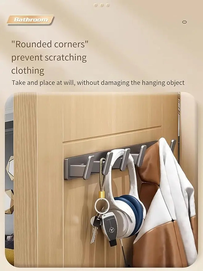 Coat Hook Wall Rack Hanger - Black Coat Rack with 5 Hooks Wall Hooks for Hanging Hat Key Bag Towel Wall Mount Coat Rack