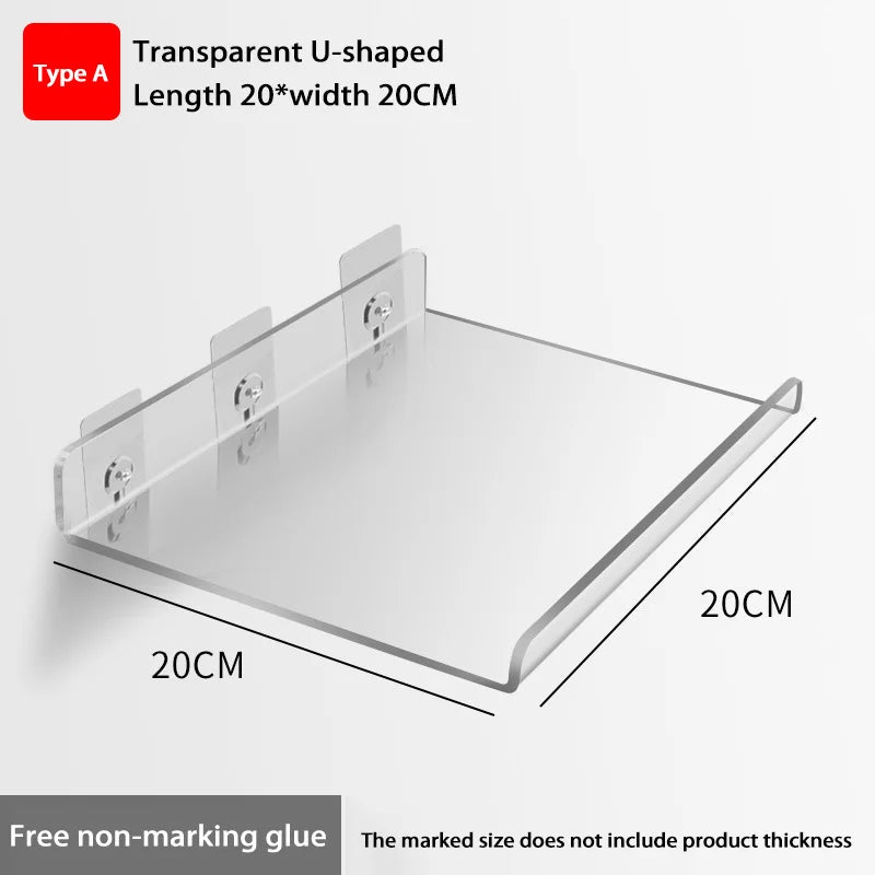 Self Adhesive Storage Shelf Wall-Mounted Storage Rack Removable Bathroom Shower Organizer Kitchen Wardrobe Bathroom Accessories