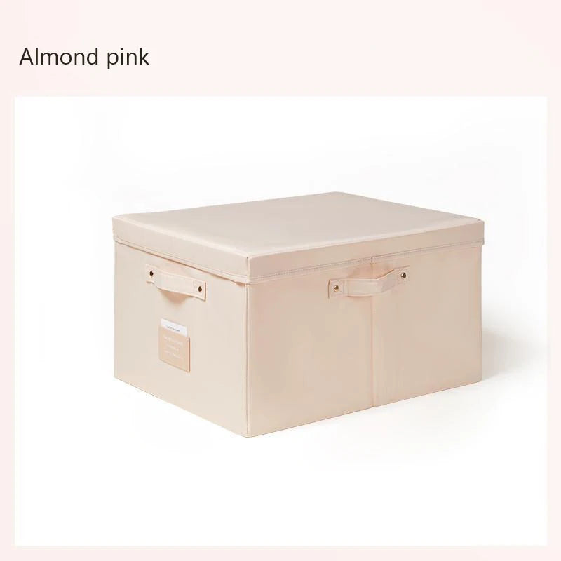 Fabric Foldable Storage Box with Lid Organizer for Clothes Large Capacity Quilt Blanket Toy Storage Closet Wardrobe Organizer