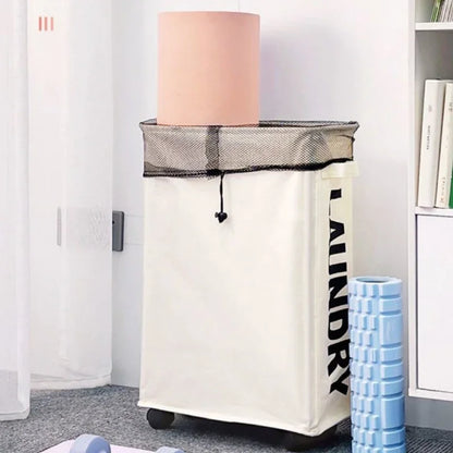 Foldable Laundry Basket Dirty Clothes Basket Clothes Storage Box Yoga Storage Sundries Box with Wheels Bathroom Accessories