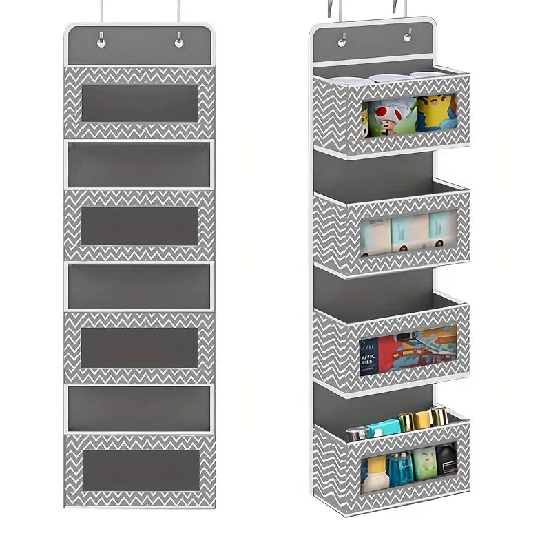 1Pc 4-Tier Door Hanging Organizer Mounted Storage Rack, Large Capacity over Door Hanging Storage Box for Storing Cosmetics, Toys
