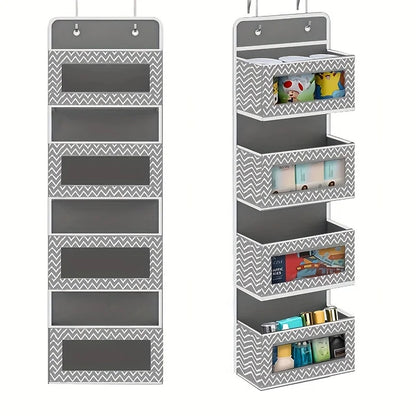 1Pc 4-Tier Door Hanging Organizer Mounted Storage Rack, Large Capacity over Door Hanging Storage Box for Storing Cosmetics, Toys