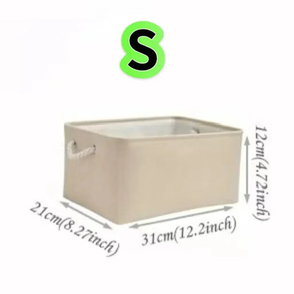 Folding Linen Storage Box with Handles Space-Saving Cube Organizer Basket for Home Supplie Baby Toys Clothes Books Organizer
