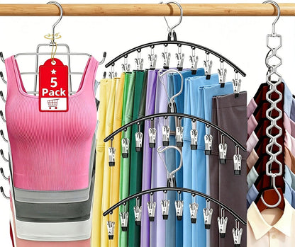 5Pcs Legging Organizer for Closet Tank Top Pant Hanger Space Saving