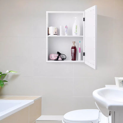 Costway room Mirror Cabinet Wall Mounted Kitchen Medicine Storage Adjustable Shelf