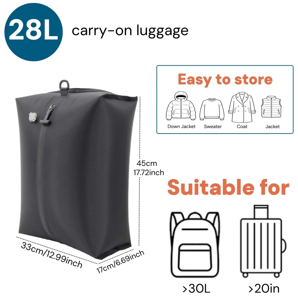 Compression Vacuum Bags for Travel Essentials Gadgets, Space Saver Suitcase Luggage Organizer Traveling Duffle Bag for Clothes