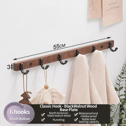 Wood Hooks Strong Hook Wall Hanger Sticker Hanging Coat Rack Clothes Hanger Shower Robe Hook Kitchen Bathroom Towel Hooks