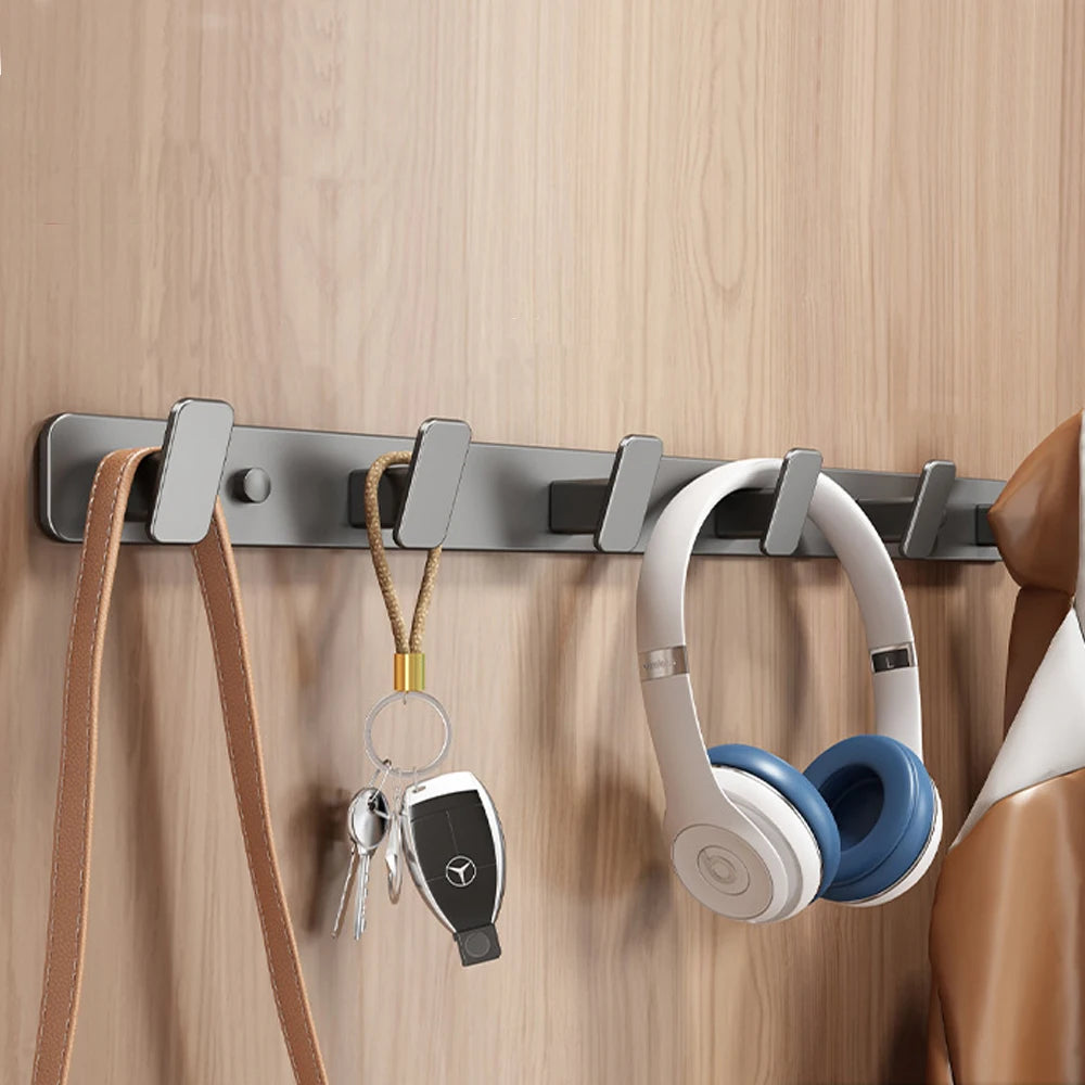 Coat Hook Wall Rack Hanger - Black Coat Rack with 5 Hooks Wall Hooks for Hanging Hat Key Bag Towel Wall Mount Coat Rack