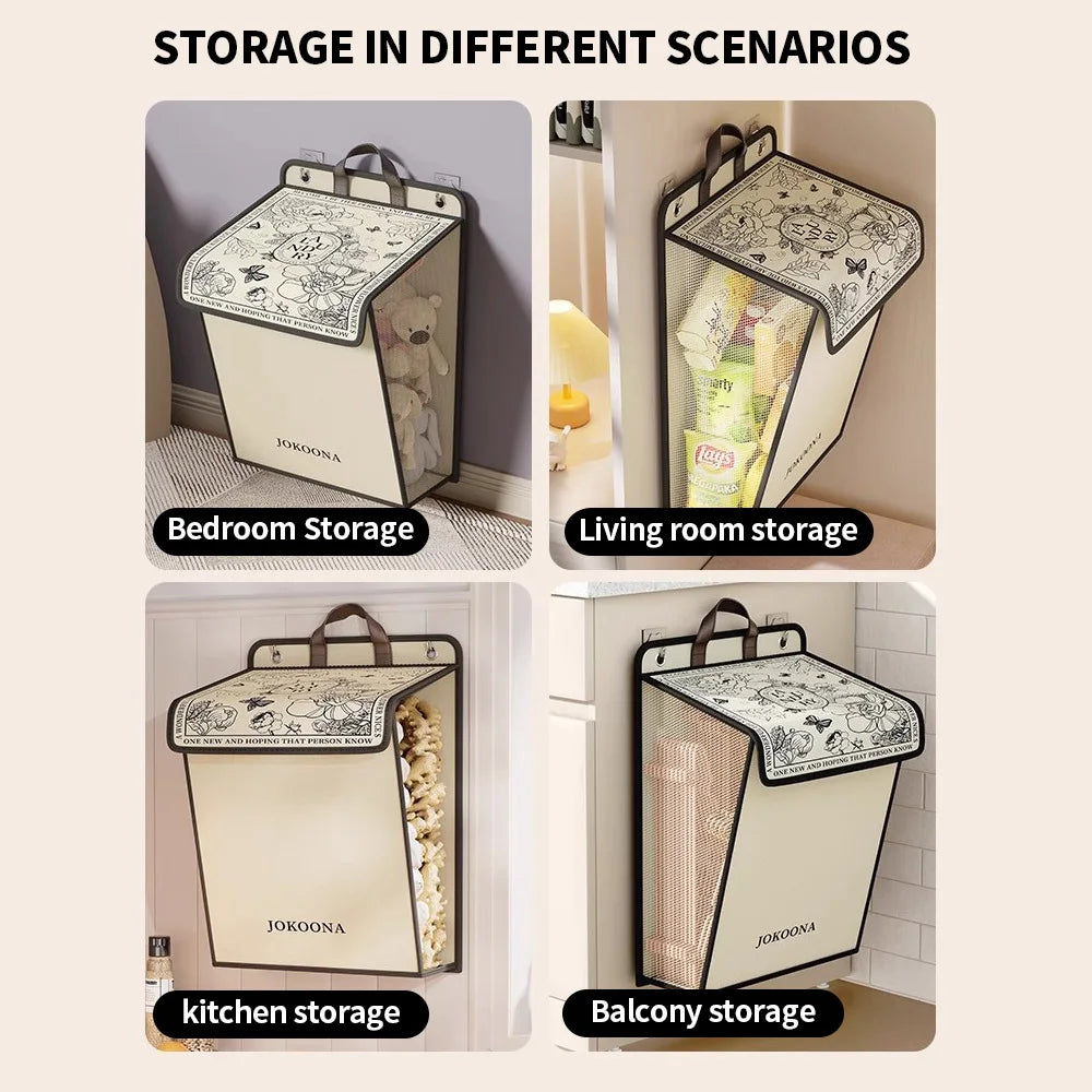 Wall Mounted Laundry Hamper Foldable Waterproof Dirty Clothes Storage Basket Large Capacity Bathroom Organizer Space Saving For