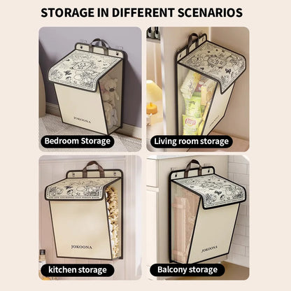 Wall Mounted Laundry Hamper Foldable Waterproof Dirty Clothes Storage Basket Large Capacity Bathroom Organizer Space Saving For