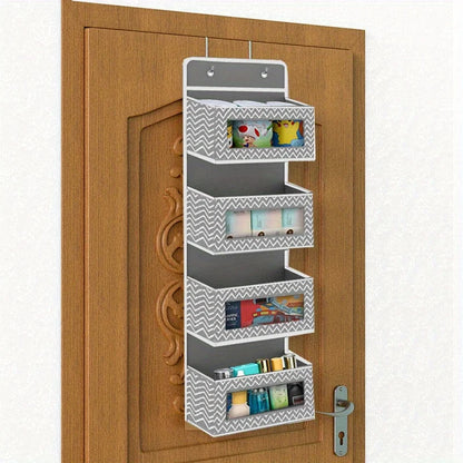 1Pc 4-Tier Door Hanging Organizer Mounted Storage Rack, Large Capacity over Door Hanging Storage Box for Storing Cosmetics, Toys