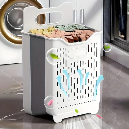 Laundry Basket Hamper,Hanging Wall Collapsible Laundry with Handle,Space-Saving Foldable Storage Dirty Washer Organizer Bin