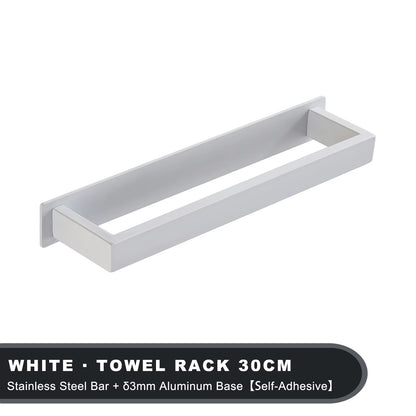 Strong Adhesive Bathroom Towel Rack Stainless Steel Bath Towel Hanger Wall Mounted Kitchen Hand Towel Holder No Drill