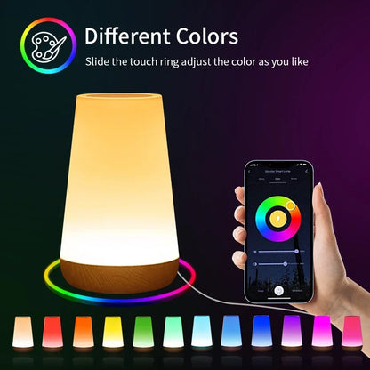 TUYA Wifi Night Light LED Smart Touch Bedside Lamp USB Charging Table Lamp Dimming Night Lamp Room Decor Lamp Alexa Google Home