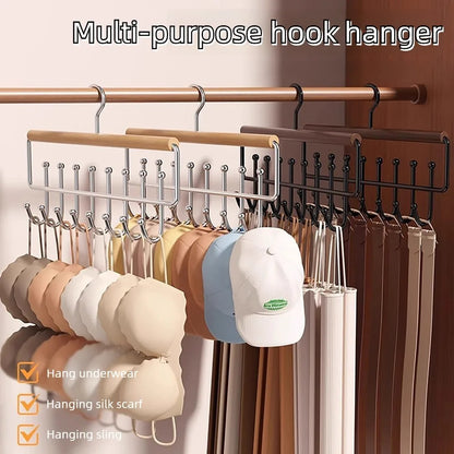 Hanger for Closet Organizer Wardrobe Organizer Clothes Hat and Bag Hook Metal Wall Mounted Coat Rack with 8 Storage Hooks