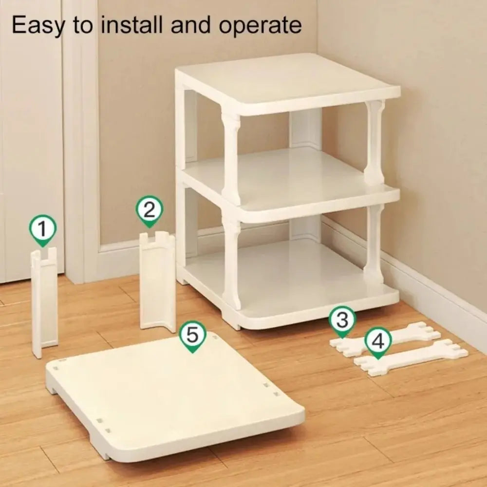 Removable Vertical Shoe Rack 2-8 Layers Saving Space Layered Shoe Cabinets Anti-Drop Stackable Shoes Storage Organizer Doorway