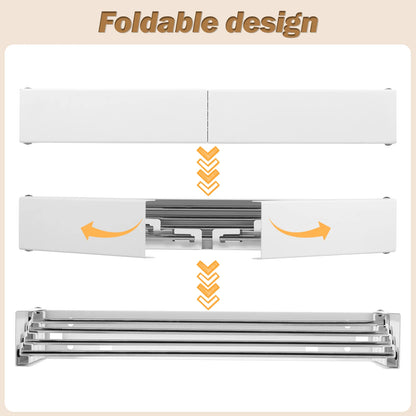 Folding Clothes Drying Rack Wall-Mounted Stainless Steel Laundry Hanger Space Saving for Indoor Balcony Drying Clothe Towel Rack