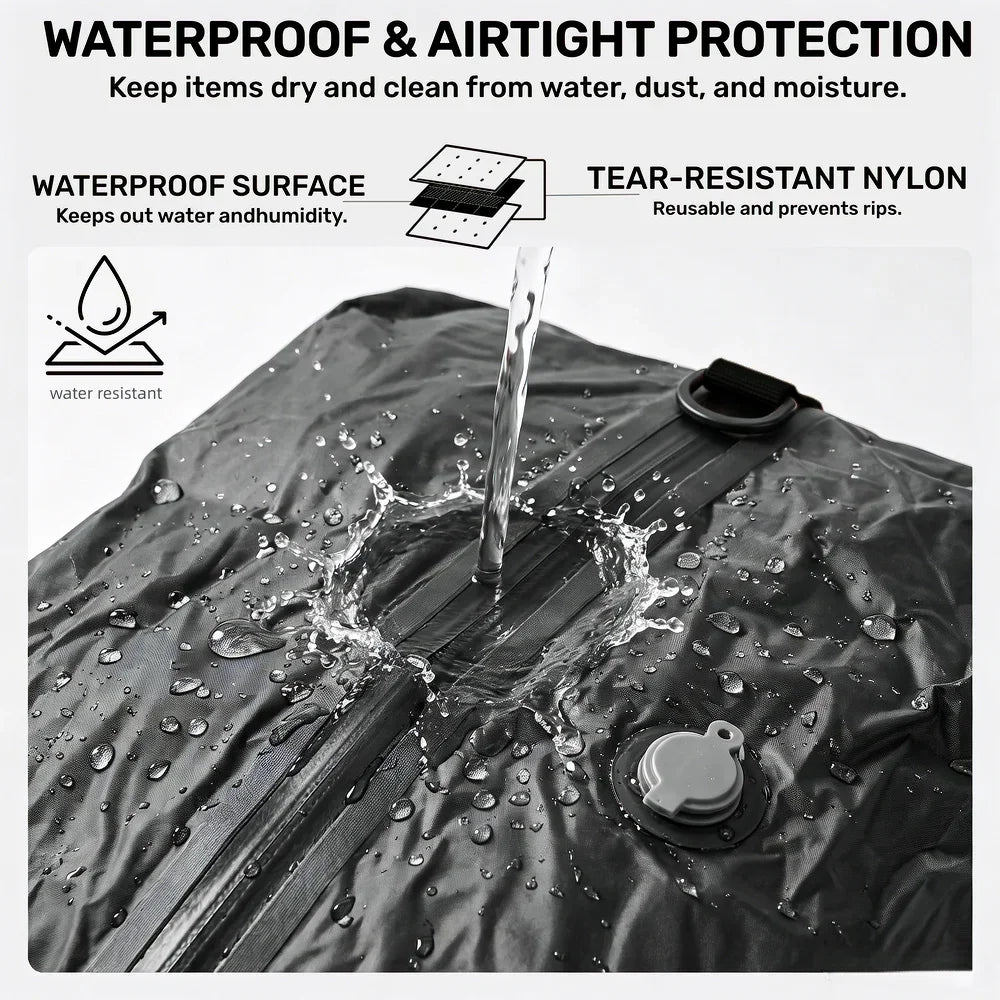 Vacuum Compression Storage Bags，Waterproof Space Saver Packing Cubes for Clothes Travel Luggage Organizer Moisture Proof Bag