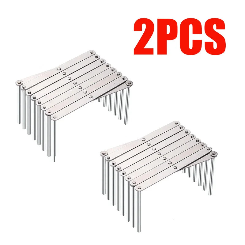 1Pc Pot Lid Rack Pan Lid Organizer Retractable Foldable Stainless Steel Plate Holder Shelf Tableware Storage Kitchen Gadgets
