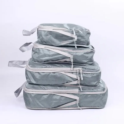 Travel Compression Packing Cubes Suitcase Luggage Organizer Set Zipper Foldable Storage Bag for Clothes Shoes Travel Accessories