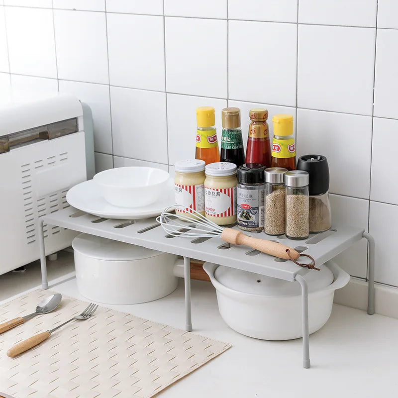 ABS Shoe Rack Extensible Shoe Hanger Storage Space Saving Shelf Telescopic Storage Rack Household Kitchen Cabinet Organizer