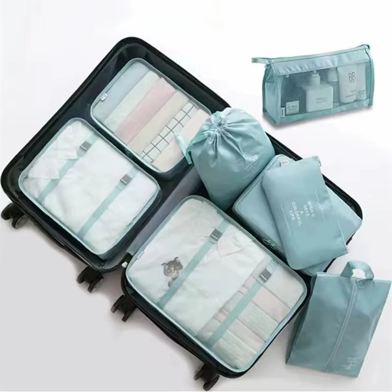 6/8Pcs Set Travel Bag Organizer Clothes Luggage Travel Organizer Blanket Shoes Organizers Bag Suitcase Pouch Packing Cubes