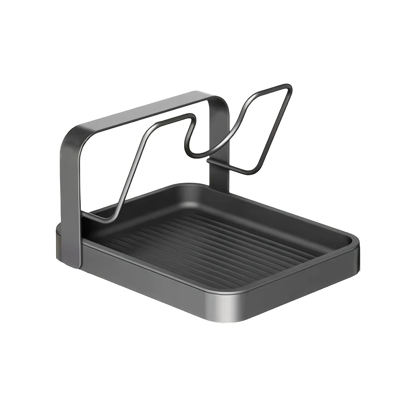 Kitchen Pot Lid Storage Rack Pot Lid Holder with Tray Lid Holder While Cooking Lid and Spoon Rest Kitchen Organizer Stand