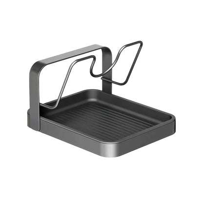 Kitchen Pot Lid Storage Rack Pot Lid Holder with Tray Lid Holder While Cooking Lid and Spoon Rest Kitchen Organizer Stand