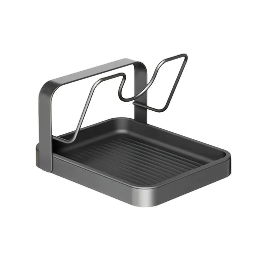 Kitchen Pot Lid Storage Rack Pot Lid Holder with Tray Lid Holder While Cooking Lid and Spoon Rest Kitchen Organizer Stand