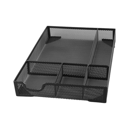 5 Grids Metal Mesh Drawer Organizer Tray Multipurpose Space Saving Desk Organizer Storage Basket for Home Study Room