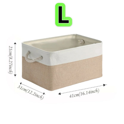 Folding Linen Storage Box with Handles Space-Saving Cube Organizer Basket for Home Supplie Baby Toys Clothes Books Organizer