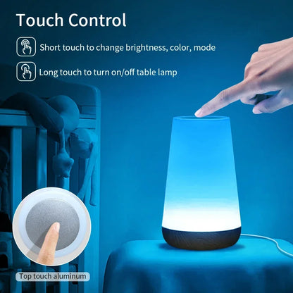 TUYA Wifi Night Light LED Smart Touch Bedside Lamp USB Charging Table Lamp Dimming Night Lamp Room Decor Lamp Alexa Google Home