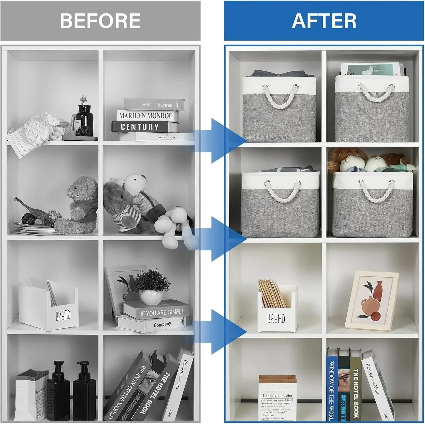 Folding Linen Storage Box with Handles Space-Saving Cube Organizer Basket for Home Supplie Baby Toys Clothes Books Organizer