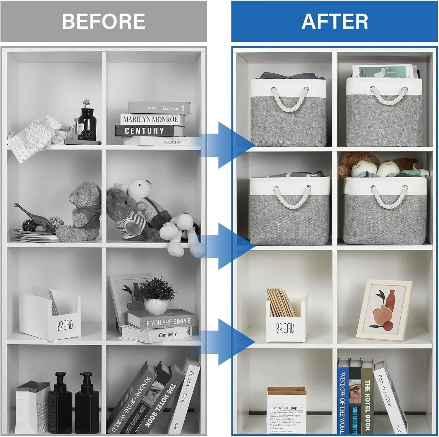 Folding Linen Storage Box with Handles Space-Saving Cube Organizer Basket for Home Supplie Baby Toys Clothes Books Organizer