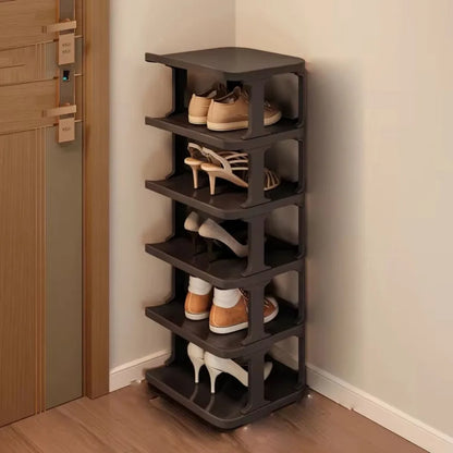 Removable Vertical Shoe Rack 2-8 Layers Saving Space Layered Shoe Cabinets Anti-Drop Stackable Shoes Storage Organizer Doorway