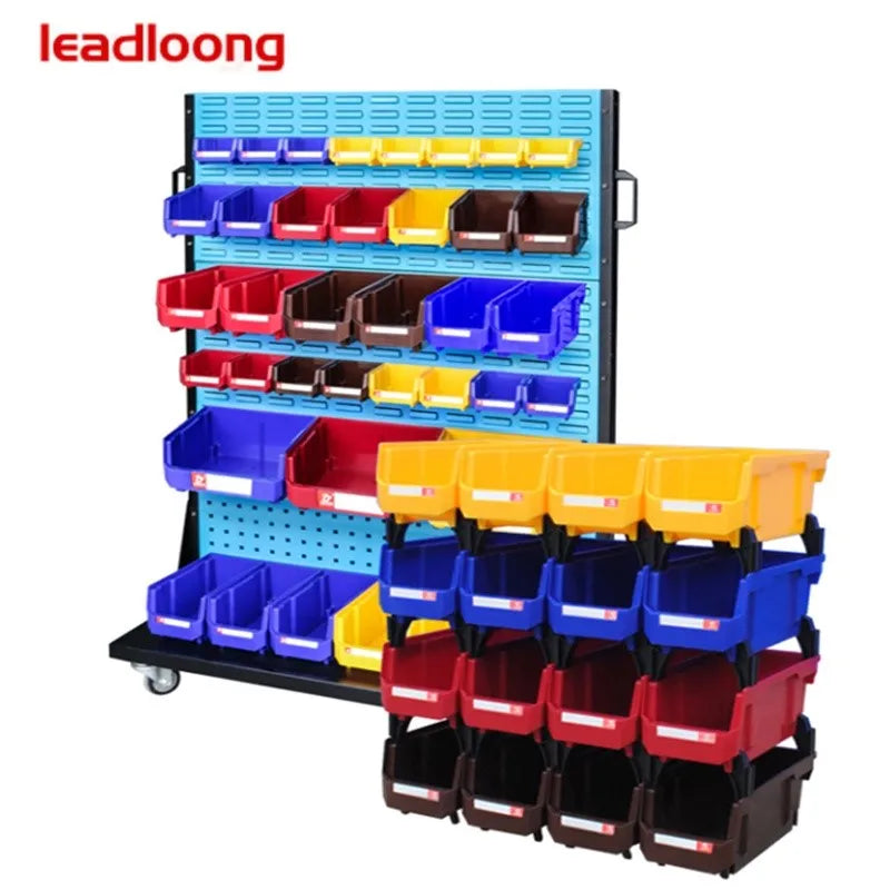 Plastic Stackable Storage Bins Screw Storage Boxes Stackable Bin Parts Storage Organizer Garage Storage Bins (9Pcs)