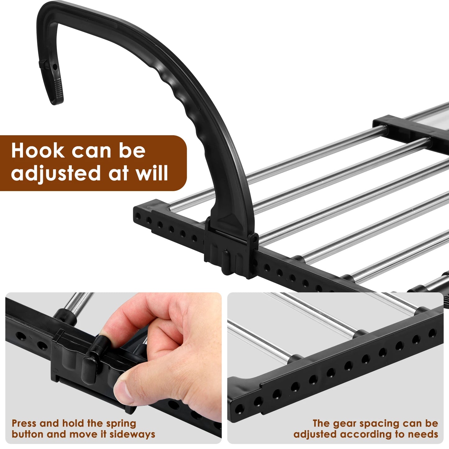 Extendable Radiator Drying Rack Stainless Steel Foldable Balcony Drying Clothes Airer Shoe Rack Window Towel Storage Portable