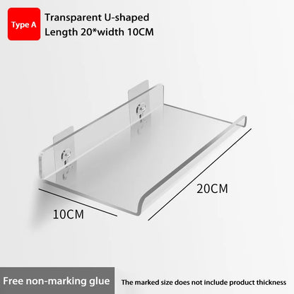 Self Adhesive Storage Shelf Wall-Mounted Storage Rack Removable Bathroom Shower Organizer Kitchen Wardrobe Bathroom Accessories