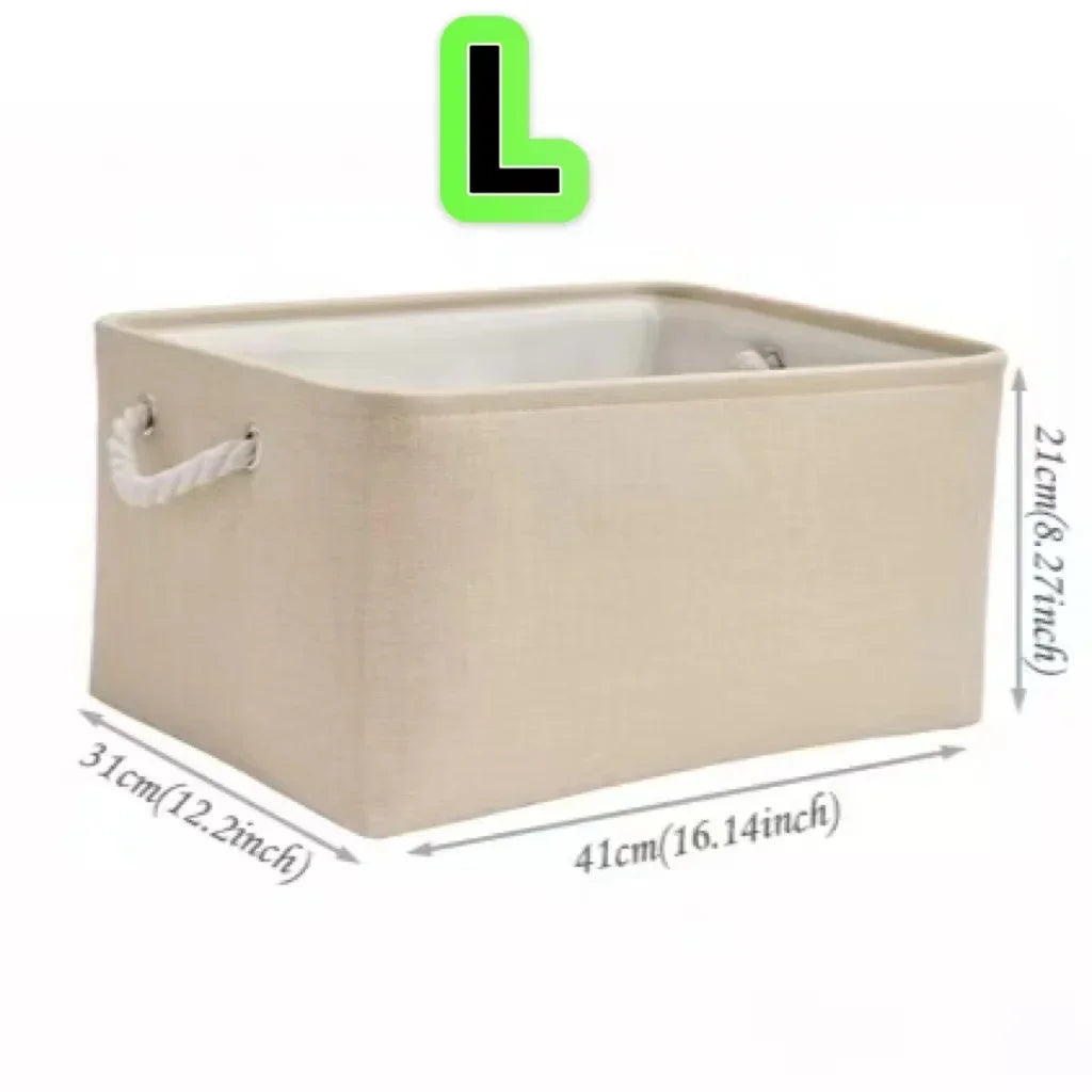 Folding Linen Storage Box with Handles Space-Saving Cube Organizer Basket for Home Supplie Baby Toys Clothes Books Organizer