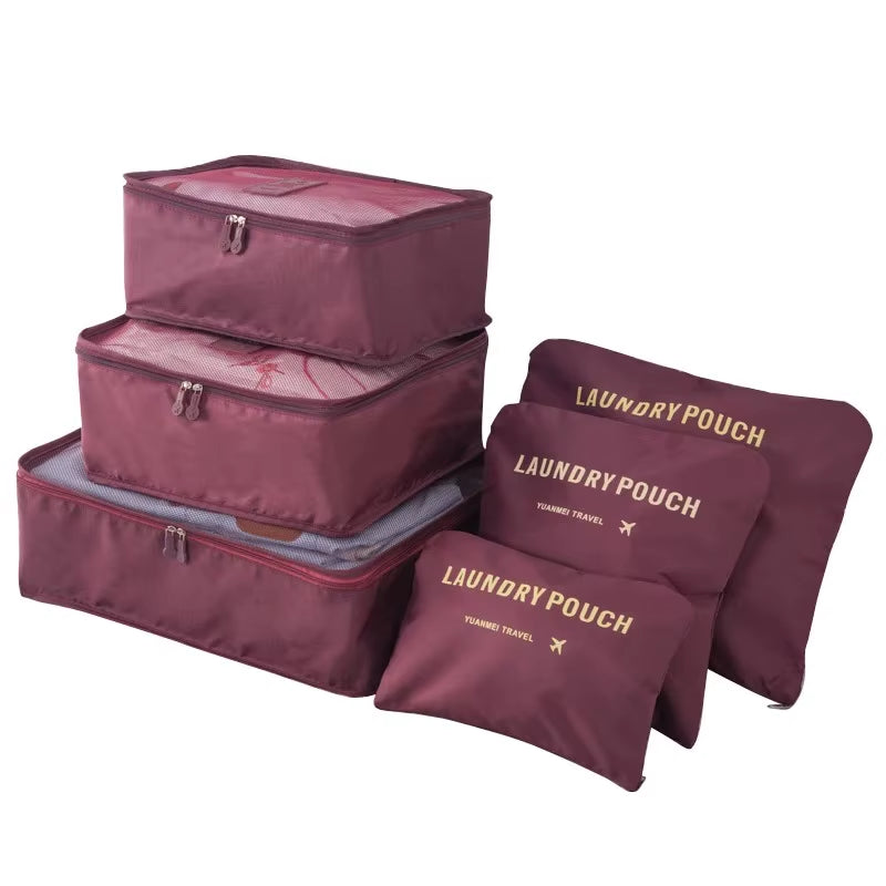 6/8Pcs Set Travel Bag Organizer Clothes Luggage Travel Organizer Blanket Shoes Organizers Bag Suitcase Pouch Packing Cubes