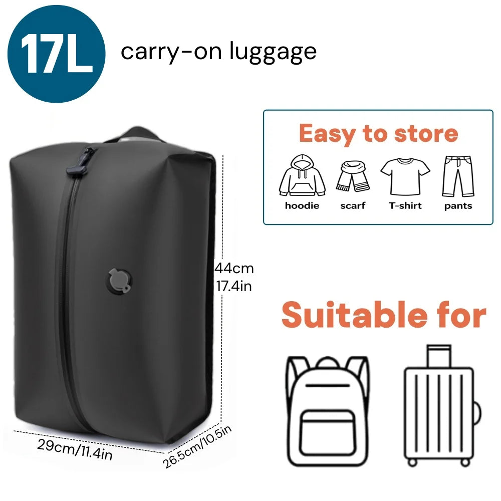 Compression Vacuum Bags for Travel Essentials Gadgets, Space Saver Suitcase Luggage Organizer Traveling Duffle Bag for Clothes