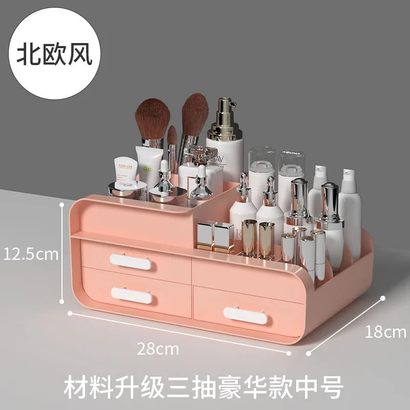 Desktop Makeup Organizer Cosmetic Storage Box Jewelry Nail Polish Drawer Organizer Container Lipstick Sorting Sundries Cases