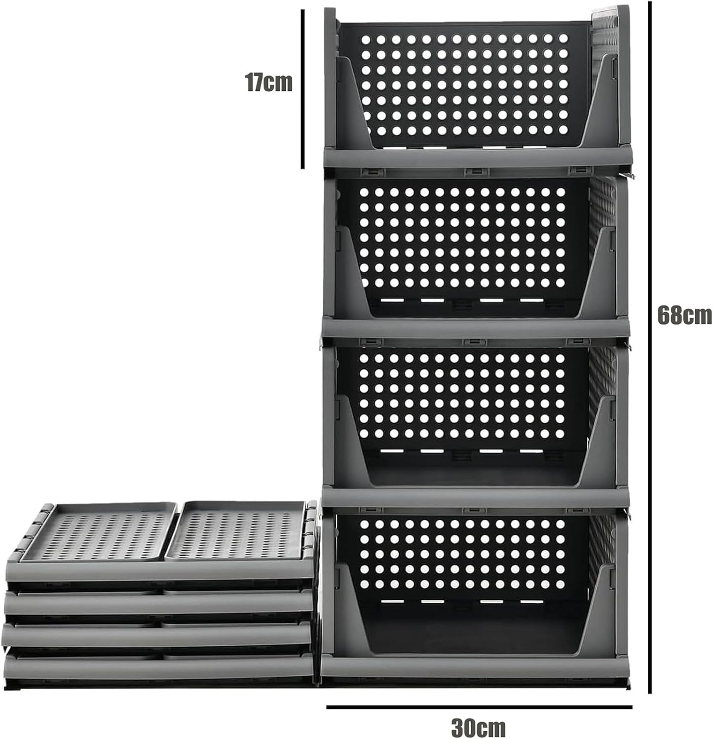 RMAN 4 Pack Kleiderschrank Organizer Stapelbare Schubladenbox Schrank Regal
