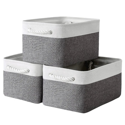 Folding Linen Storage Box with Handles Space-Saving Cube Organizer Basket for Home Supplie Baby Toys Clothes Books Organizer