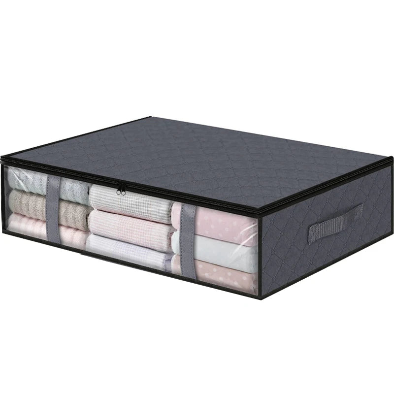 3 Pack under Bed Storage Container Organizer Large Capacity under Bed Clothes Storage Box Foldable Storage Bag with Clear Window