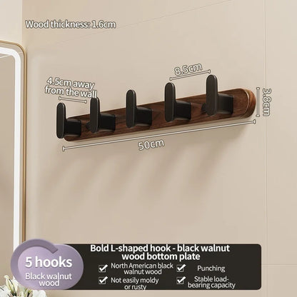 Wood Hooks Strong Hook Wall Hanger Sticker Hanging Coat Rack Clothes Hanger Shower Robe Hook Kitchen Bathroom Towel Hooks